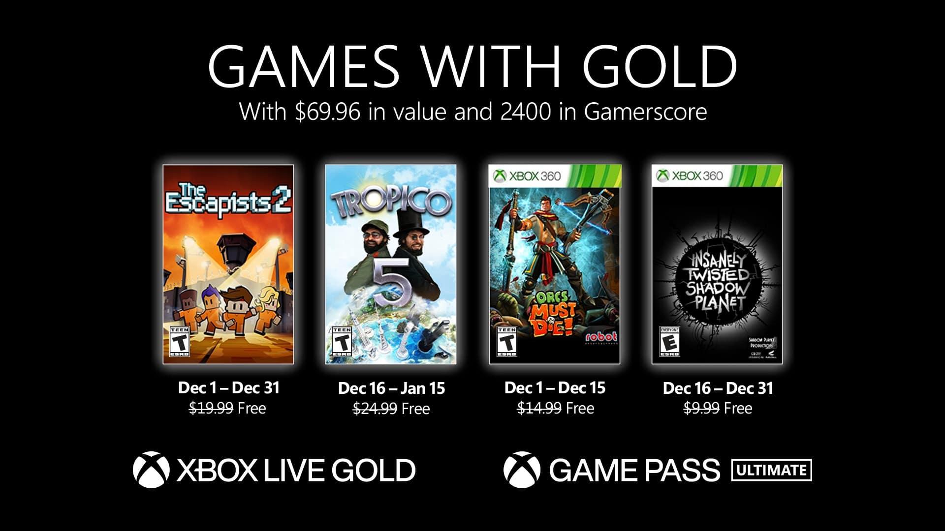 Xbox Live Gold And Xbox Game Pass Ultimate Perks